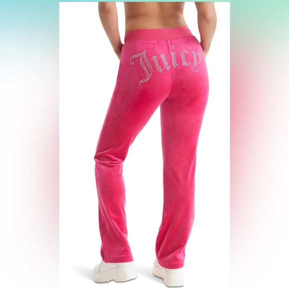 Juicy Couture BIG BLING VELOUR TRACK PANTS - Picture 3 of 8
